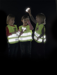 Reflektierende Kinderweste mit Bild BLAUER HASE Reflektierende Kinderweste mit Bild BLAUER HASE